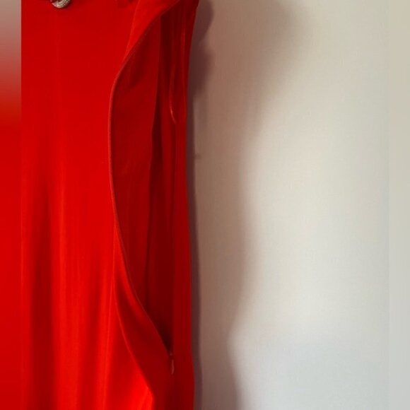 Mango, Ladies Metallic dress with neckline detail - Red. Size: 8. NWT. - Picture 4 of 14